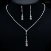 Ketting Oorbellen Set Skysuk Luxe Kristal Bruiloft Sieraden Dames Sieraden Sets Steentjes En Oorbel Bruidsmeisje Kerstcadeau