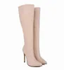 Fashion Boots Leather Shoes Autumn and Winter New Slim Long Tube Thigh High Heel Heeled Women 220914