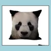 Taie d'oreiller 3D Animal Imprimé Taie d'oreiller 45X45Cm Coton Lin Er 8 Designs Carré Canapé Coussin De Voiture Taille Taie D'oreiller Décor À La Maison Drop Dhqet