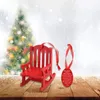 Ornamento commemorativo di Natale in paradiso Mini sedia a dondolo in legno con targhetta significativa Decorazioni per la casa per decorazioni natalizie
