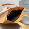 Kraft Paper Bag Tote Handbag Shopping Handbags Shoulder Back Bags Seven Country Alphabet Brown Cowhide Leather Purse Fashion Letter