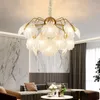 Avizeler kabuk tarzı cam avize hafif villa salonu oturma odası led fikstür asılı lamba