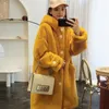 Women's Fur N GIRLS Faux Coat Women Korean Hoodies Furry Thick Bat Sleeved Warm Long Jacket Loose Winter Outwears