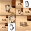 Anillos de banda Actualizar Retro Hollow Sier Cadena Anillos de banda Nudo Anillo de dedo Joyería de moda para mujeres Hombres Entrega de gota Dhb1H