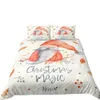 Sängkläder set dubbelsäng set julkartong gnome quilt omslag sovrum tre stycken singel drottning king size deluxe täcke 221116