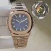 Cal324c Luxe 8 mm Superclone Montre De 3k Hombres Automático 5711 Relojes Reloj con fecha a prueba de agua Correa plateada Azul Inoxidable Mecánico Orologio Di Lusso Reloj de pulsera 5 OSH