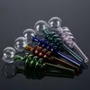 Wholesale Glass Pipe Colorful Smoking Pipes Oil Burner Bubbler Tobacoo Hand Pipe Small Dab Rigs Heady Hookahs