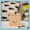 Kandelhouders natuurlijke wood thee licht kandelaars hartvormige romantische schattige decoratief bruiloft decor huis drop levering tuin dhfag