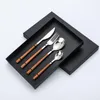 Dinnerware Sets Korean Wooden Spoon Fork Knife Travel Portable Tableware Kitchen Utensils Silverware Set Sztucce Zestaw Accessories DL6