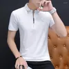 Camisetas masculinas Moda de verão 2022 Mens tshirts camisa de algodão Homens de manga curta colar no estilo coreano M-4xl