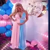 Sexy Split Split Maternity Vestidos de la noche del embarazo Largo vestido para la sesi￳n de fotos para baby showers