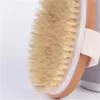 Brosse de bain peau sèche corps doux poils naturels SPA la brosse en bois bain douche brosse à poils SPA corps brosses sans manche ss1117