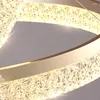 Candeliers modernos 4 anéis lustres ledelier home Crystal teto lâmpada decoração escovada para quarto de sala de estar luminária pendurada luminária