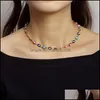 Chokers colorf bohemia ￶gonhalsband armband anklet smycken set p￤rlor chokers kvinnor mode droppleverans halsband h￤ngen dhznf