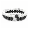 Beaded Natural Stone Lava Strands Bracelet Tiger Eye Agate Beaded Bracelets Women Mens Fashion Jewelry Drop Delivery Dhqgn