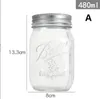 DHL/FEDEX Gradueerden Mason Jar Tumblers Clear Glazen grote capaciteit afgedichte koffiesalade fles met stro brede mond overnacht haver Apothecaire pot A0023