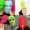 Motosiklet Kaskları Unisex Binicilik Maskesi Tam Yüz Kapağı Kayak 3 Delikleri Balaclava Ordusu Taktik Rüzgar Geçirmez Örgü Beanies Bonnet Kış Sıcak