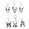 Panda Keychains PVC Silicone Cartoon Keychain Pendant Creative Gift Key Chain Keyring 6 Styles