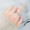 Vintage Hug Rings For Women Silver Color Open Adjustable Electroplating Cuff Wedding Engagement Rings Jewelry Gift