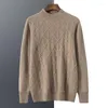 Men's Sweaters High-grade 2022 Autumn Pure Cashmere Winter Thicken Clothing Men's Sweater Solid Color Slim Fit Men Knit Pullo