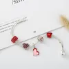Браслеты с подвесками DIY, романтический красный браслет с подвеской в форме сердца для женщин, подходит для брендовых многослойных модных ювелирных изделий на День святого Валентина, подарок