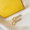 Orecchino a cerchio da donna Gioielli firmati Orecchini a bottone in oro Orecchini a forma di diamante con lettera di lusso Orecchini pendenti in argento 925 da uomo Borchie moda con scatola