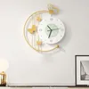 Wandklokken Noordse slaapkamer Watch Night Light Metal Simple Chique Clock Moderne esthetische creatieve Duvar Saati Home Decor items