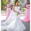 2023 Африканское цветочное кружевное русалка Свадебное платье плюс размеры аппликации спагетти бретельки рукавочные свадебные платья