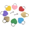 Household Sundries Heart Shaped Concentric Lock Metal Mulitcolor Key Padlock Package Door Locks