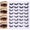 Curly Thick 16 Pairs False Eyelashes Set Naturally Soft and Delicate Reusable Handmade Multilayer Mink Fake Lashes Full Strip Eyelashes Extensions