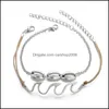 Ankiety fala skorupy łańcuch stóp mtlayer sier Anklet Bransoletka biżuteria na plażę dla kobiet DHEP DHADH8K
