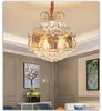 Kroonluchters European Crown Crystal Lights Fecture Led American Luxury Chandelier Dining Room Lobby Hanglampen Dia50cm H56cm