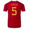 2022 Spanien Soccer Jerseys fans Player Version Pedri Ansu Gavi Fati Ferran Torres Morata Football Shirt Koke Azpilicueta 2023 Asensio 23 24 Män- och barnsatser