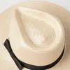 Bérets 01907-HH7397 Handmade Natural Sisal Pearl lustras Fedoras Cap Men Femmes Leisure Beach Panama Jazz Hat