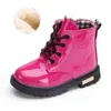 Girls Leather Boots Boys Shoes Spring Autumn PU Children