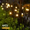 Dekoracje ogrodowe 4PCS Solar LED LED Fajerwerk Sided Firefly S Christmas 2023 221116