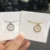 Catene Semi di senape Collana con ciondolo a disco rotondo Gioielli da donna Moneta alla moda Cerchio in acciaio inossidabile Catena della vita Karma