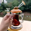 Creative Ufo Glass Bong Bonghs Jaune Épais DAB TRAPE AVEC PERCOLATEUR Mini tube droit fumer les tubes