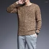 Męskie swetry 2022 marka mody Man Man Pullovers O Neck Slim Fit Scakers Knitwear Gruby jesień koreański styl Casual Mens Ubrania