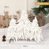 زينة عيد الميلاد 35 سم الإبداع شجرة بيضاء LED LED ILLUMINTING MINI DESTOP FAMILY HODACT 2022 هدايا الديكور