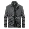 Мужские куртки 5xl Mens Winter Fleece Jacket густая теплый лосит