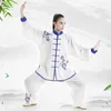 エスニック衣類中国スタイルのユニフォームアダルト格闘技服ロングスリーブ刺繍テコンドーカンフースーツモーニングエクササイズコスチューム