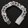 Mäns coola halsband 20mm bredd 16/18/20/22/24 tum 18K Guldpläterad Cz kubansk kedjehalsband armband diamant chian halsband