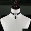 Chokers Cross Pendant Choker Necklace Soft Pu Collar For Women Sexig tjej Nattklubb Fashion Jewelry Drop Delivery Halsband Pendants Dhirh