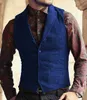 Mens Vests Classic Suit Vest HerringBone Mönster Business Waistcoat Notch Lapel Wool Tweed Groomsmen för bröllop 221117