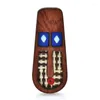 Brooches Wuli&baby Wooden Figure For Women Men 2-color National Face Party Casual Brooch Pin Gifts