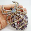 Pins broszki klasyczny pająk broszka luksusowe fioletowe kryształowe złocone zwierzęce wisiorek 221114
