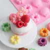 Mini Donuts Silicone Mold Flor Flor Donut Diy Ferramentas de Pudding de Candy Bolo de Candy Tools de assadeira reutilizáveis ​​MJ1124