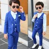 Bebek Çocuklar İçin Mavi Giyim Takımları Blazer Yelek Setleri Yeni Çocuk Düğün Giysileri27013062079