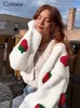 Maglieria da donna Tees Cute Strawberry Kintted Manica lunga Sciolto Cappotto monopetto Donna Autunno Moda Addensare Caldo Cardigan Maglione Streetwear 221117